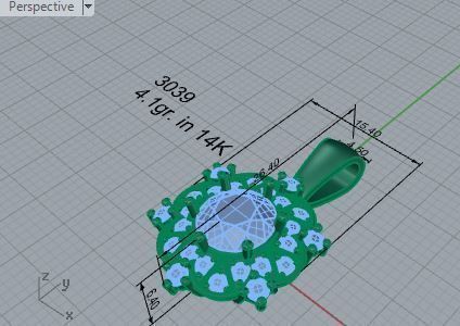 Round shape illusion pendant 3039 3D print model 3D print model_7