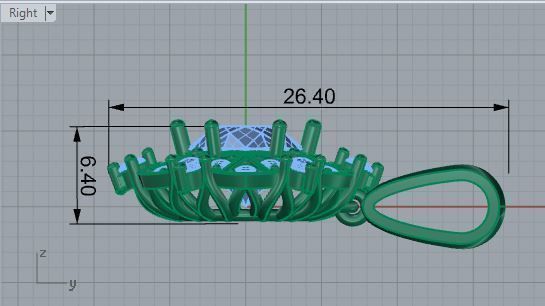 Round shape illusion pendant 3039 3D print model 3D print model_6