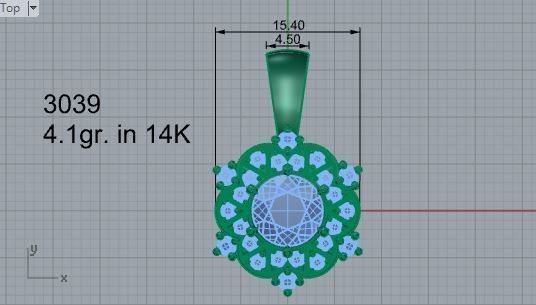 Round shape illusion pendant 3039 3D print model 3D print model_4