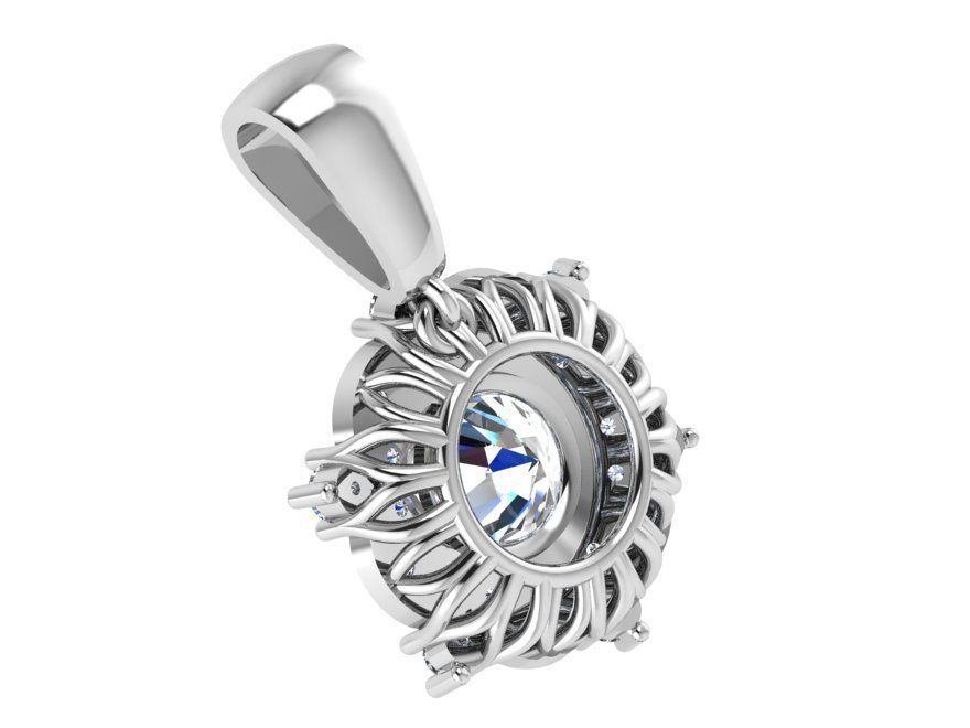 Round shape illusion pendant 3039 3D print model 3D print model_3