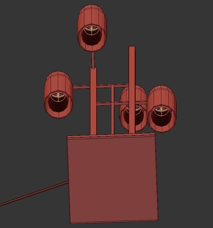 OSMAN 4 floor lamp with four glass shades 3D model_3