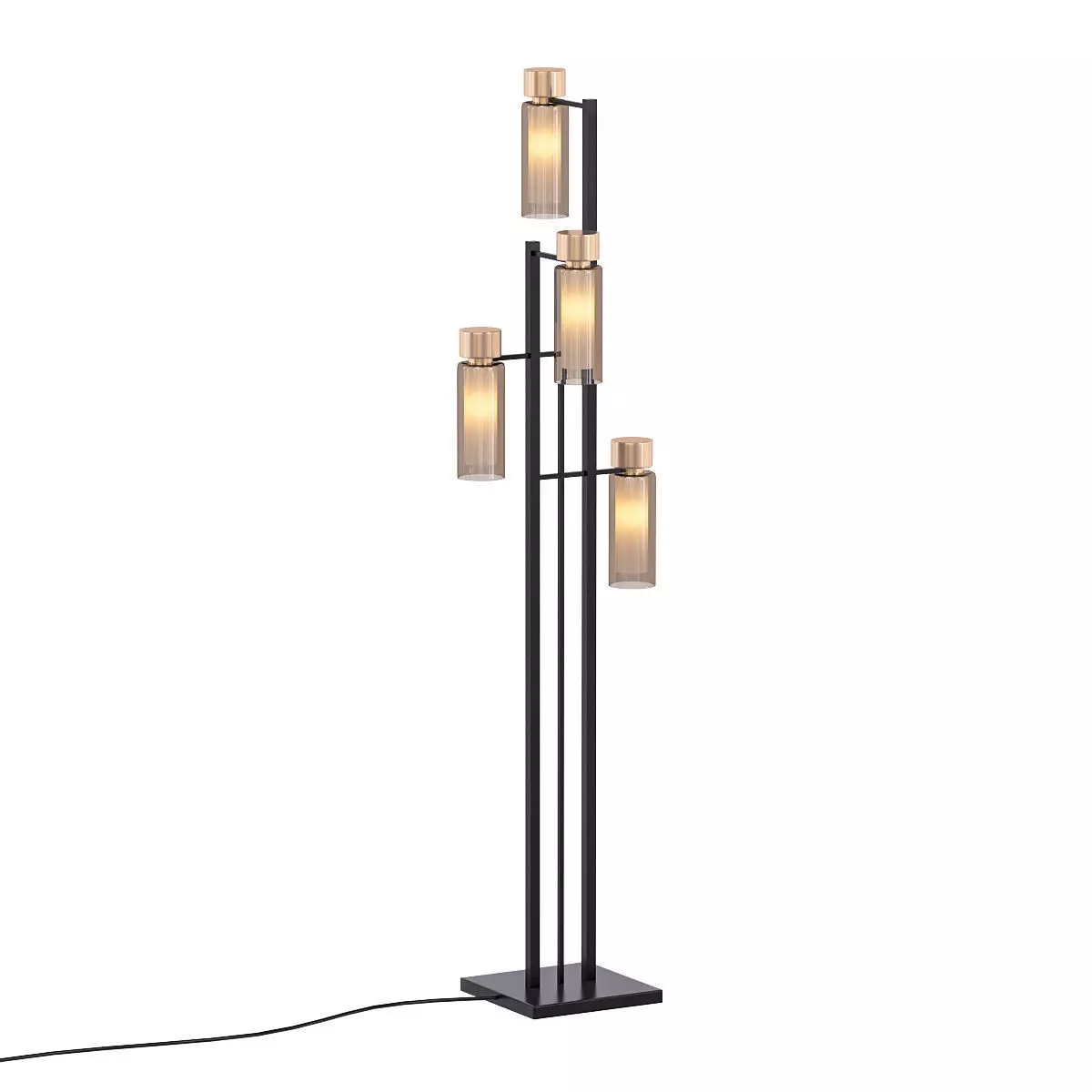 OSMAN 4 floor lamp with four glass shades 3D model_0