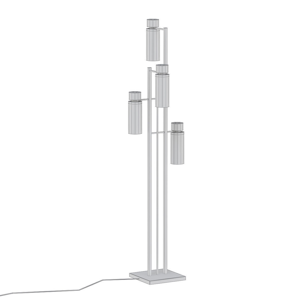 OSMAN 4 floor lamp with four glass shades 3D model_4
