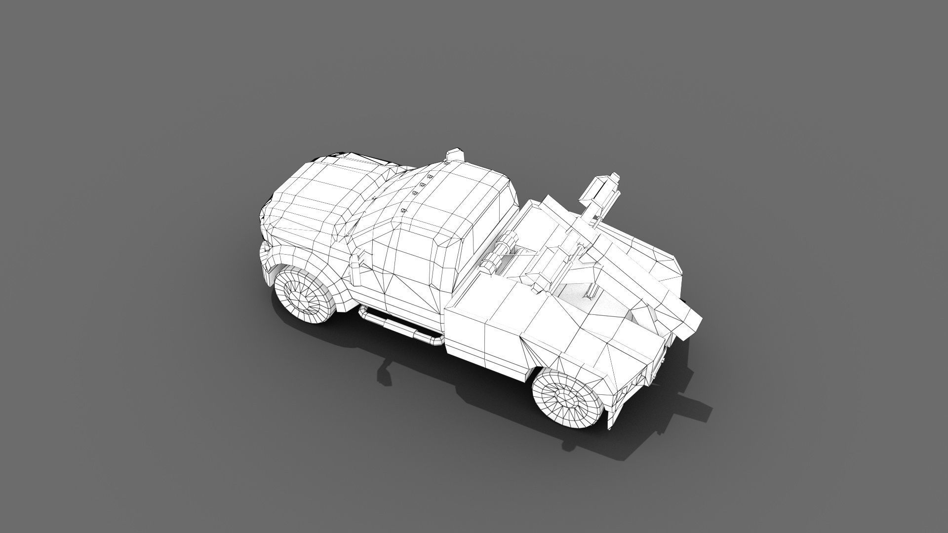 Tow Truck Low-poly 3D model_12