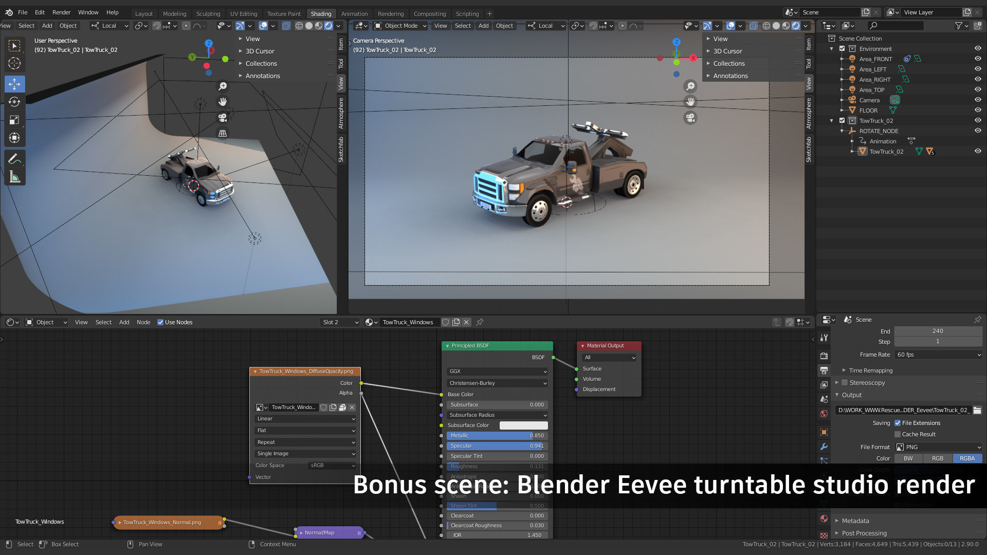 Tow Truck Low-poly 3D model_8