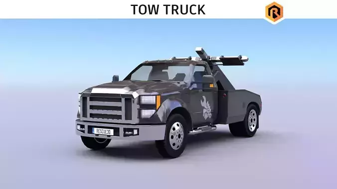 Tow Truck Low-poly 3D model