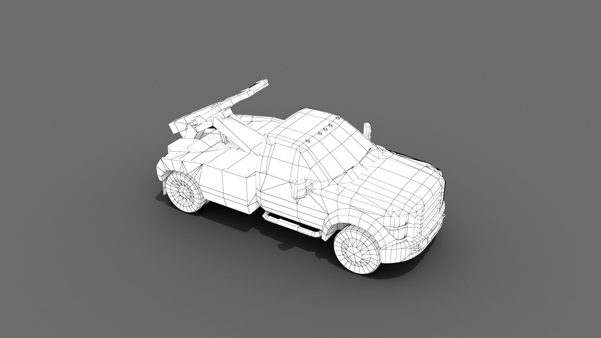 Tow Truck Low-poly 3D model_11