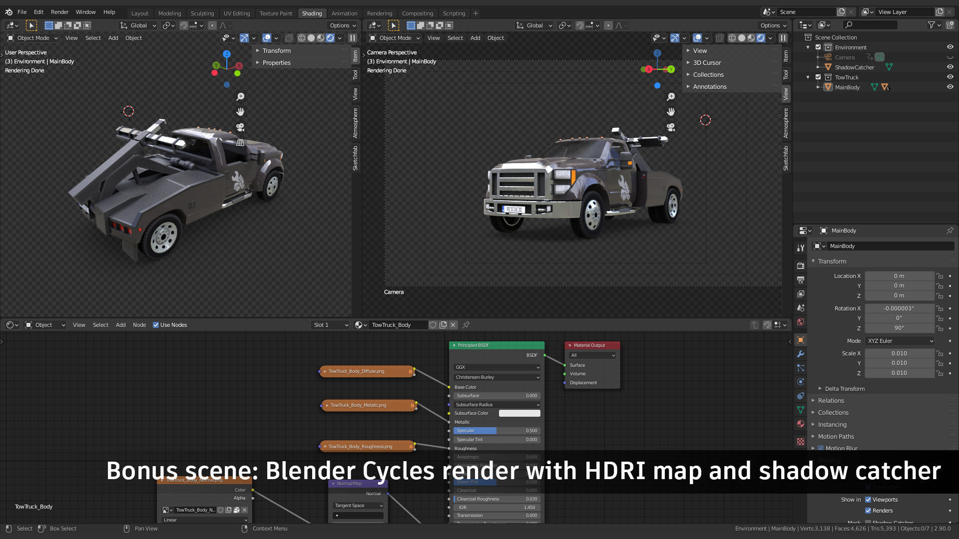 Tow Truck Low-poly 3D model_6
