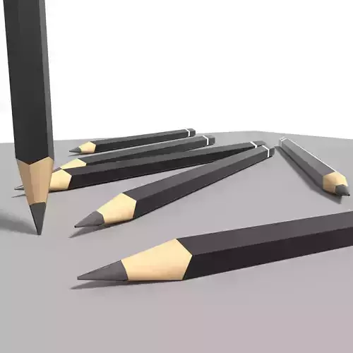 Pencil Lowpoly group of pencils
