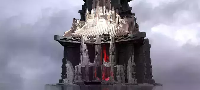 Sci-Fi dark Cyberpunk temples 3 