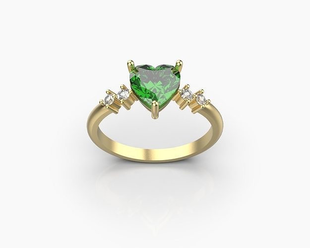 Ring with a heart  SIZE 5   3D print model