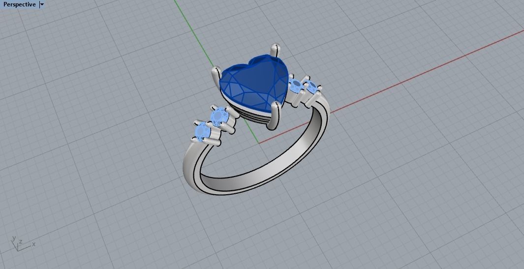 Ring with a heart  SIZE 5   3D print model_11