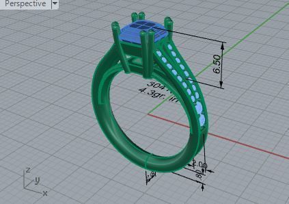 Nice diamond ring 3041 3D print model  3D print model_7