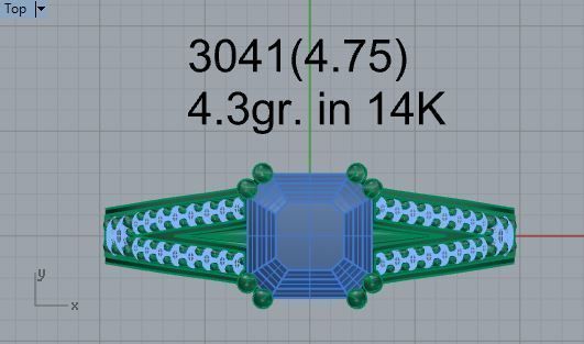 Nice diamond ring 3041 3D print model  3D print model_4
