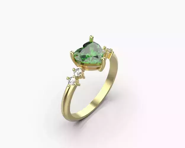 Ring with a heart   3D print model