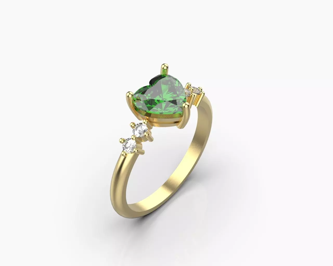 Ring with a heart   3D print model_0