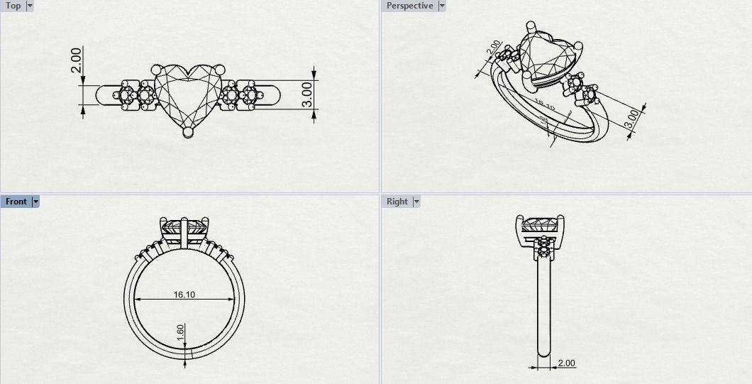 Ring with a heart   3D print model_10