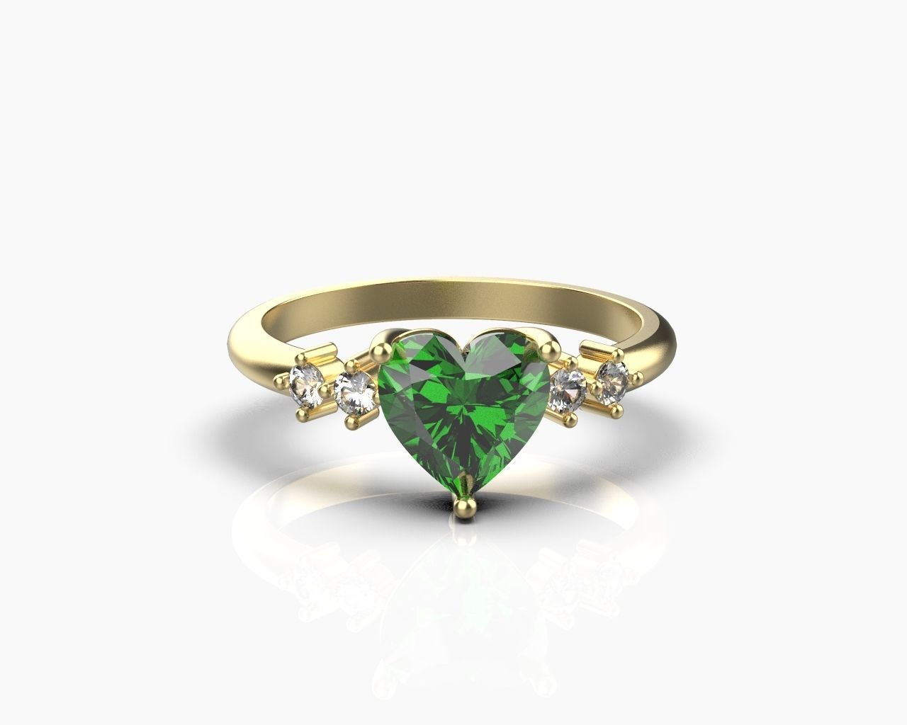 Ring with a heart   3D print model_2