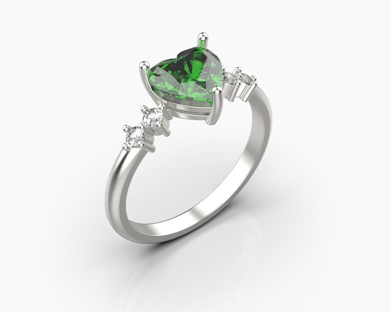 Ring with a heart   3D print model_4