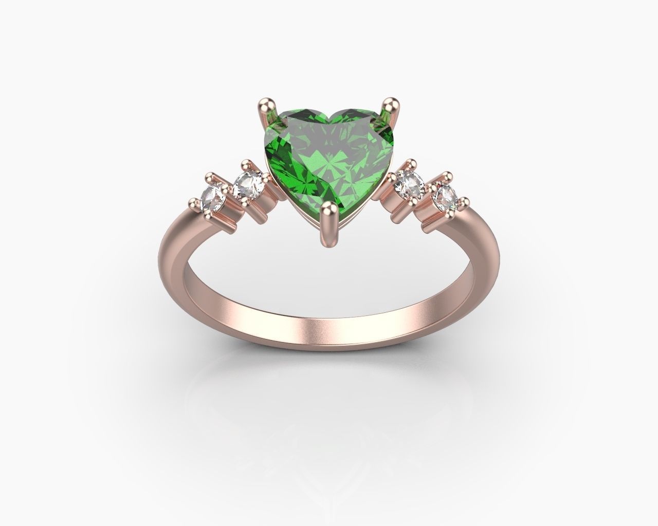 Ring with a heart   3D print model_8