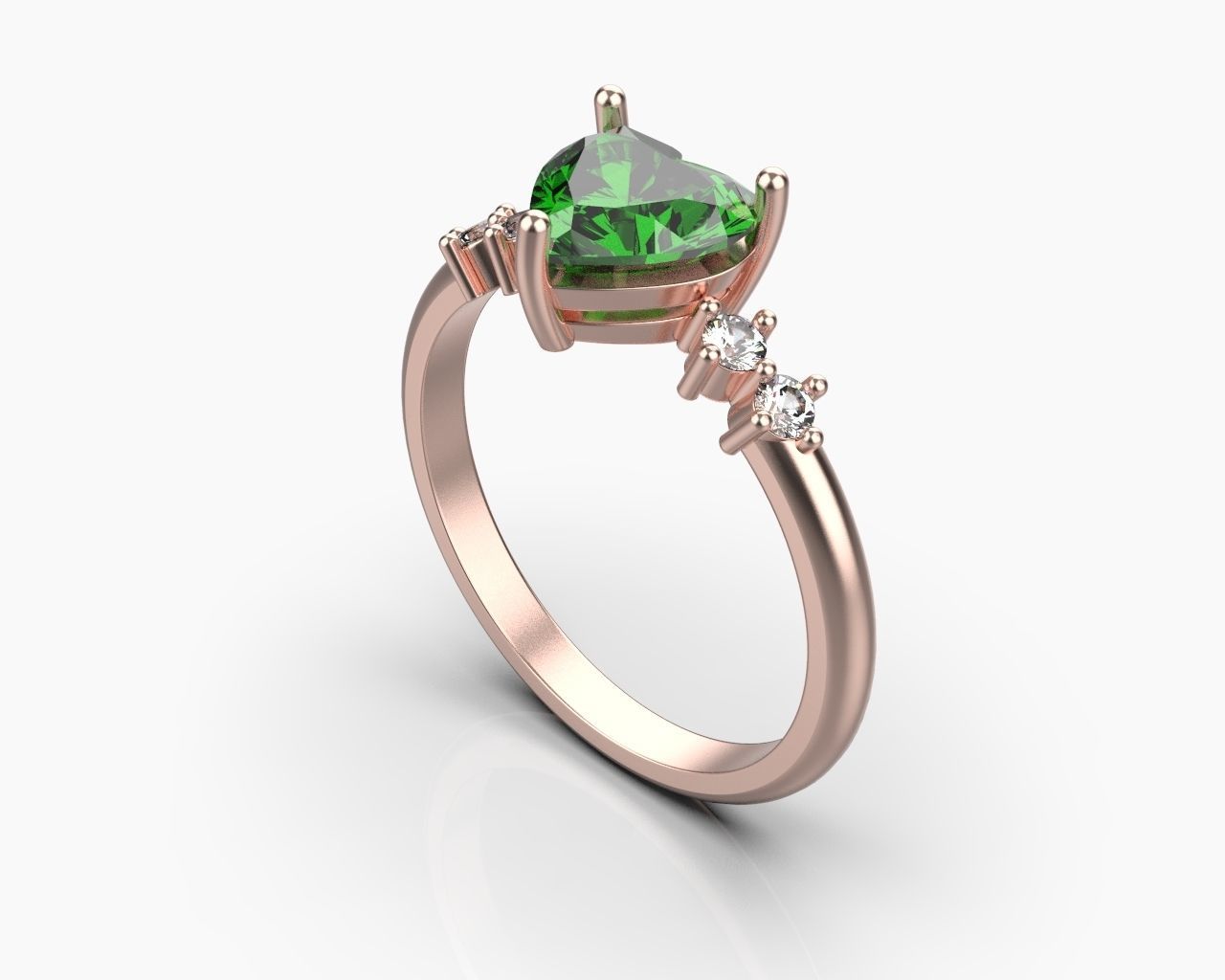 Ring with a heart 6 SIZE 3D print model_7