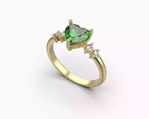 Ring with a heart 6 SIZE 3D print model