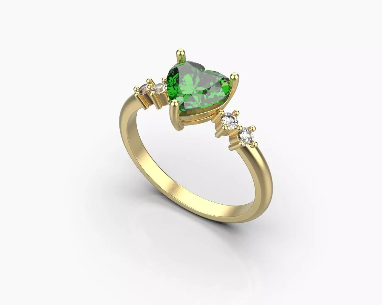 Ring with a heart 6 SIZE 3D print model_0