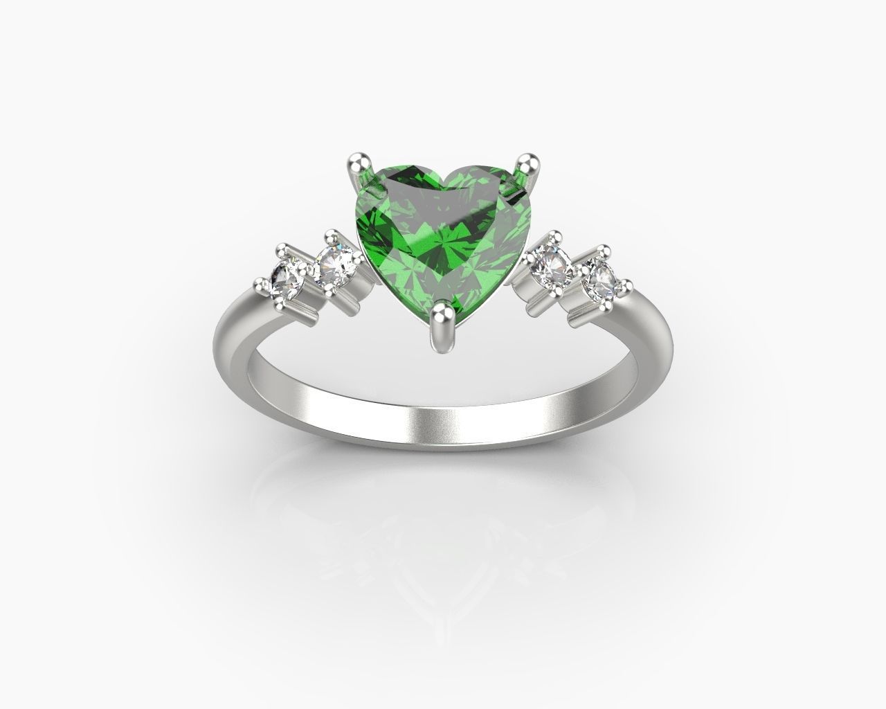 Ring with a heart 6 SIZE 3D print model_5