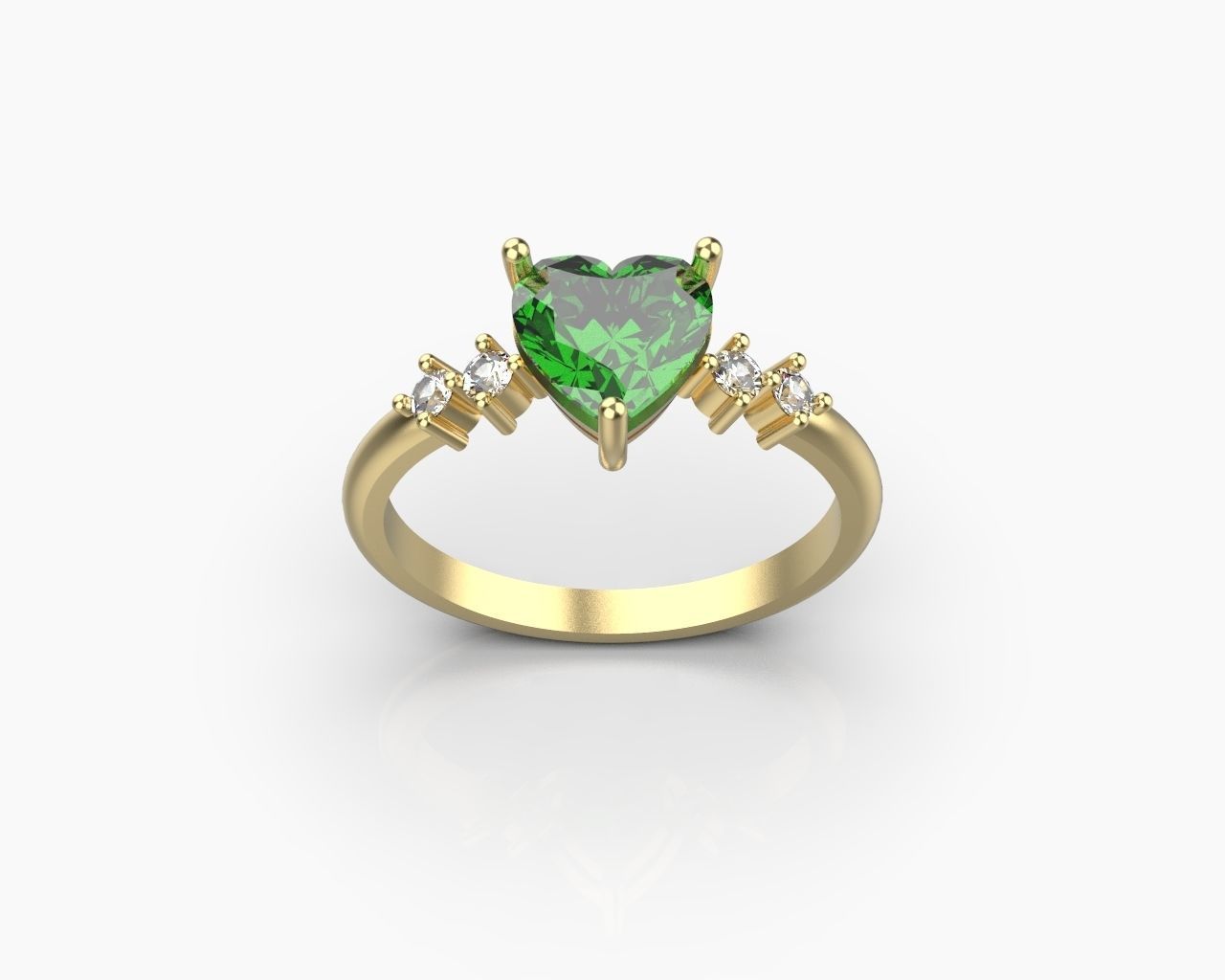 Ring with a heart  3D print model_1