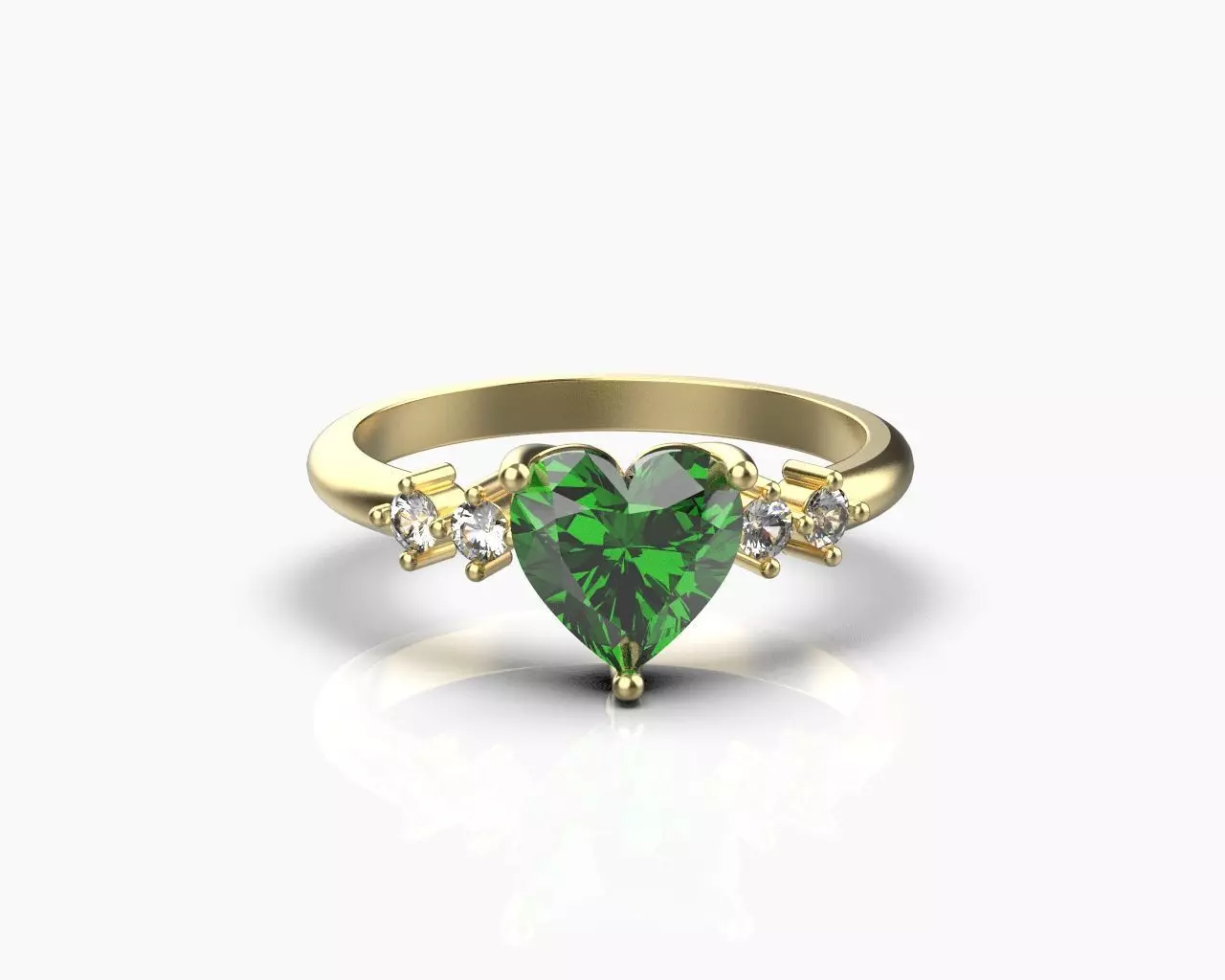 Ring with a heart  3D print model_0
