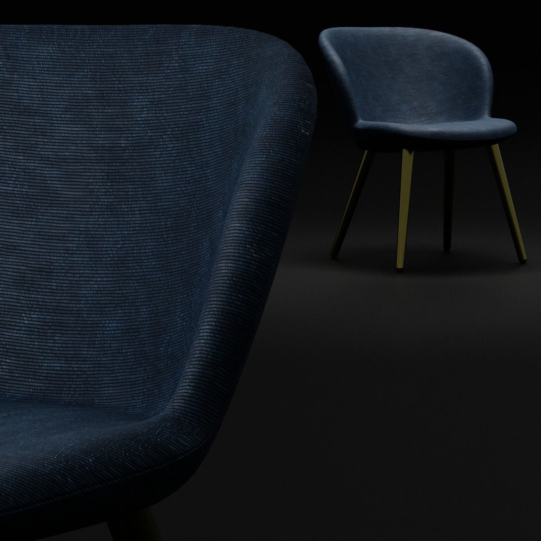 Single chair 3D model_2