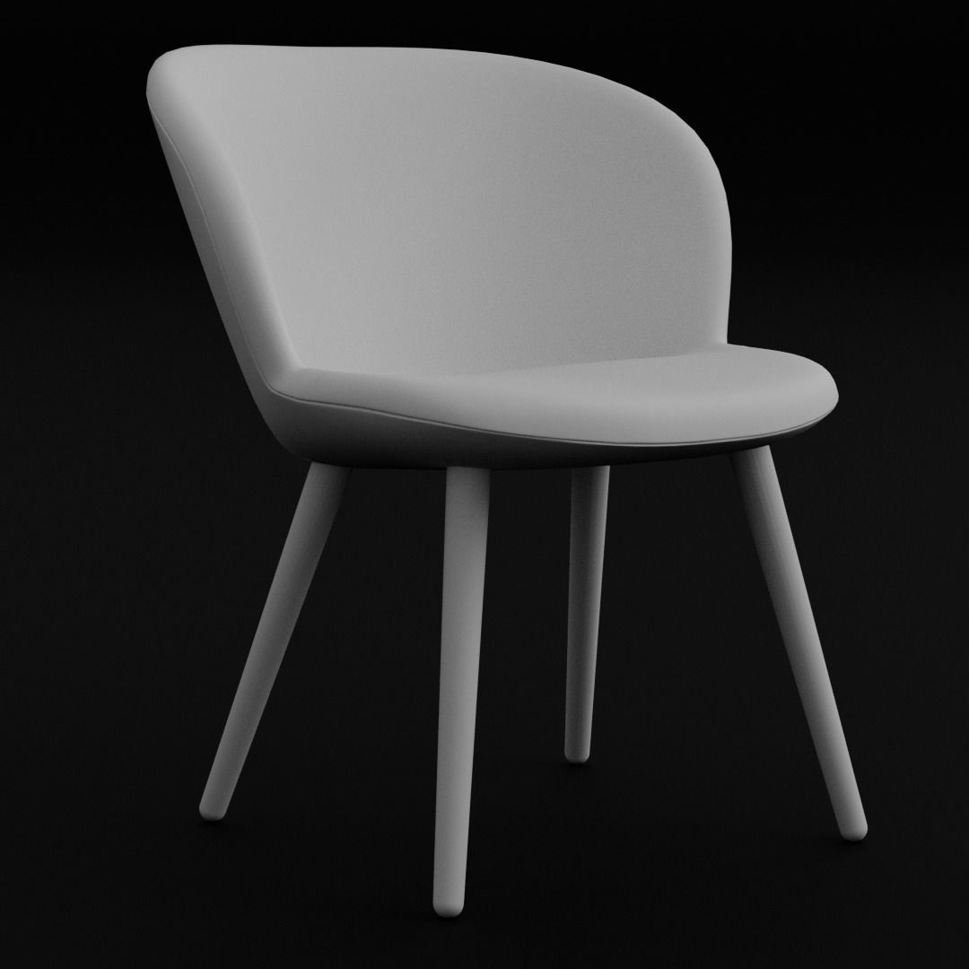 Single chair 3D model_3