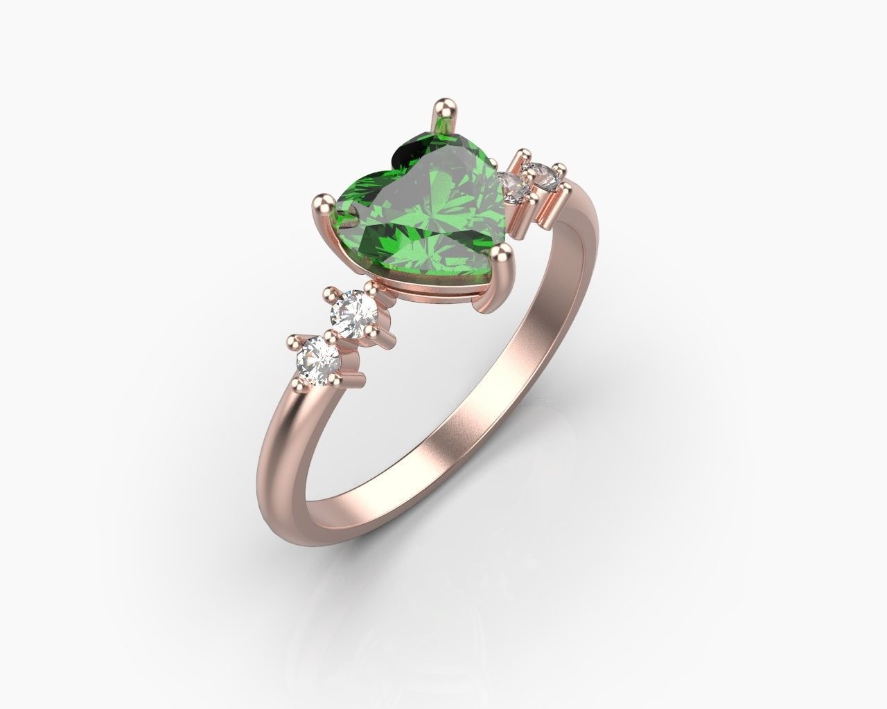 Ring with a heart  SIZE 7 3D print model_9