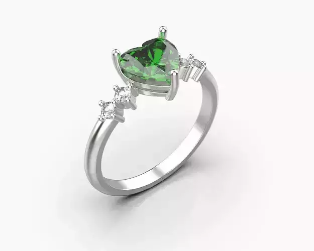 Ring with a heart  SIZE 7 3D print model