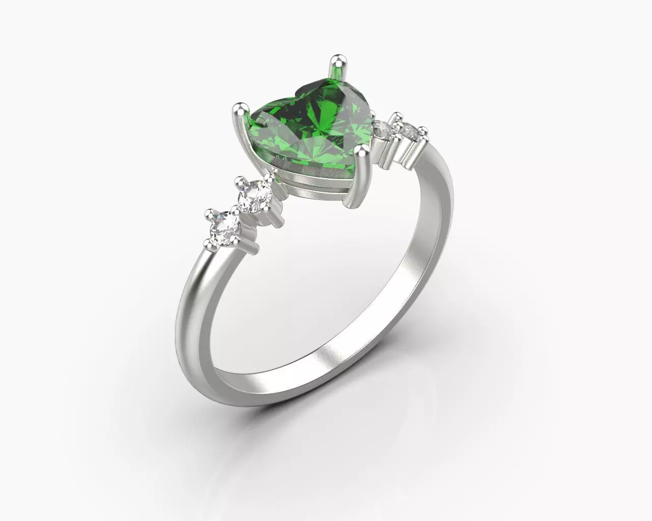 Ring with a heart  SIZE 7 3D print model_0