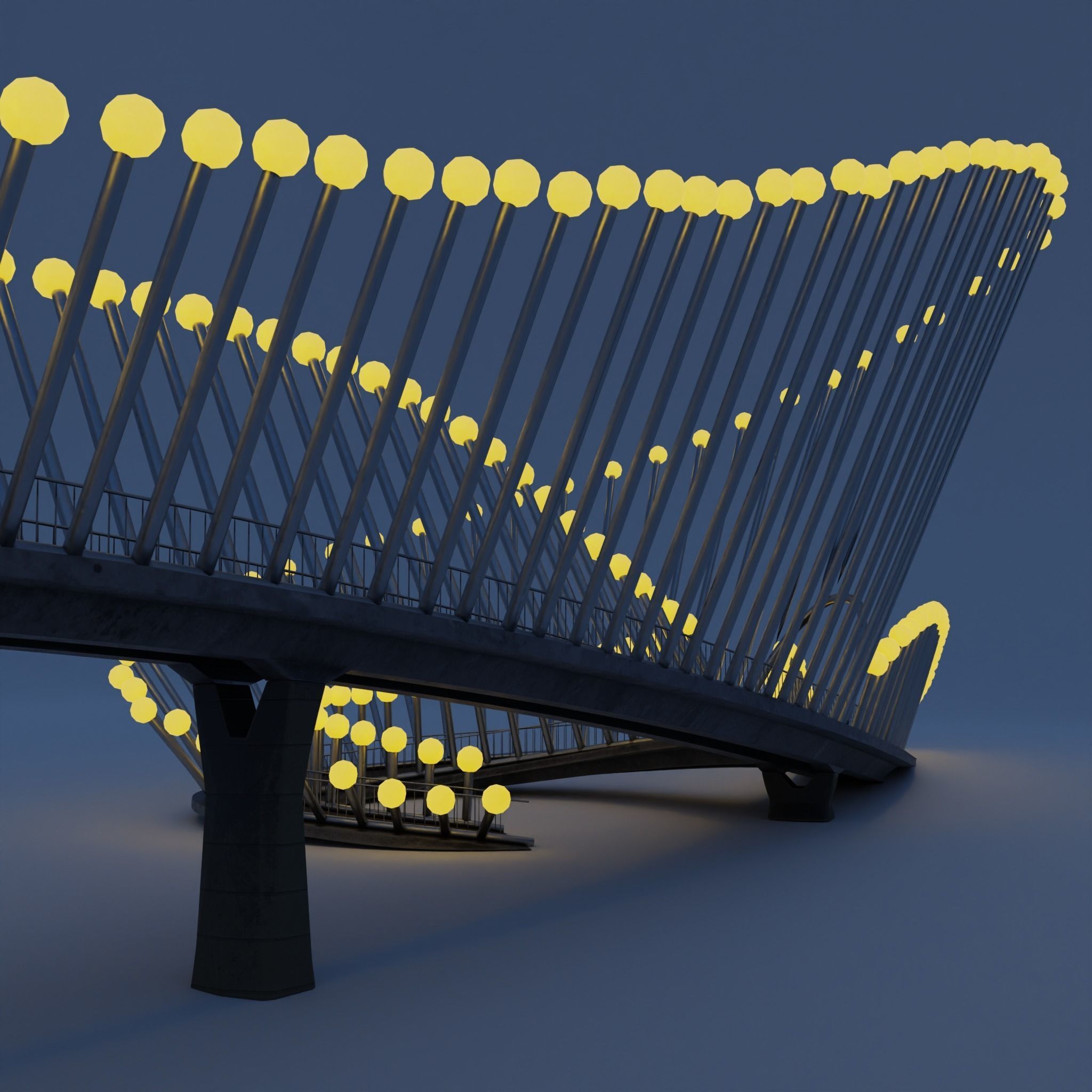 Pedestrian Bridge 3D model_9