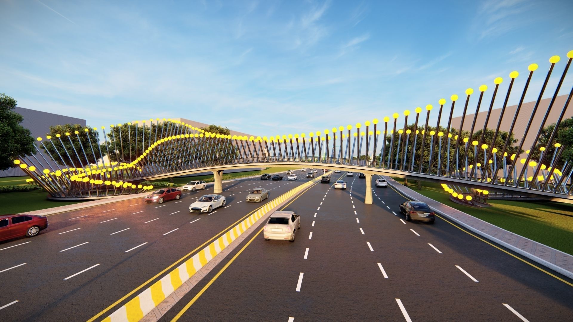 Pedestrian Bridge 3D model_3