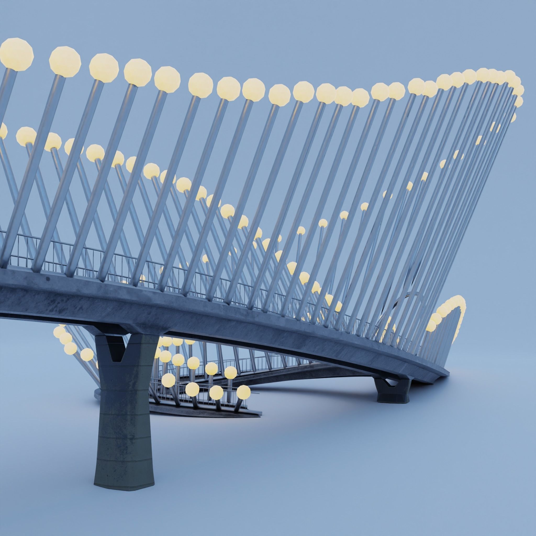 Pedestrian Bridge 3D model_8