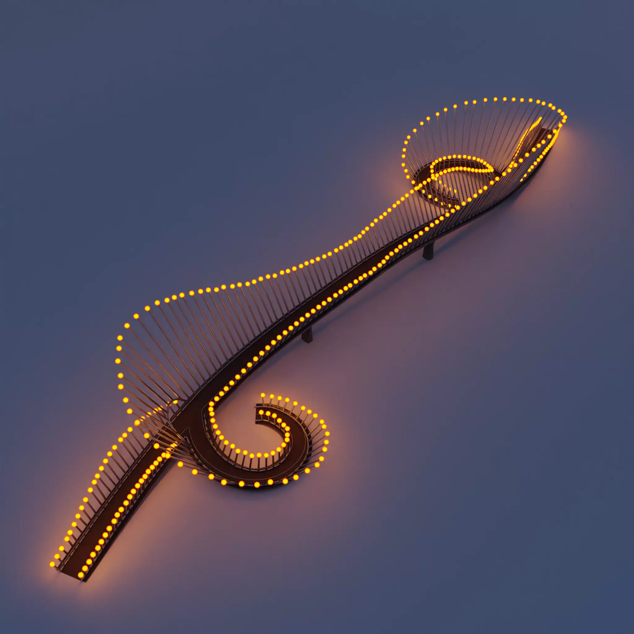 Pedestrian Bridge 3D model_0