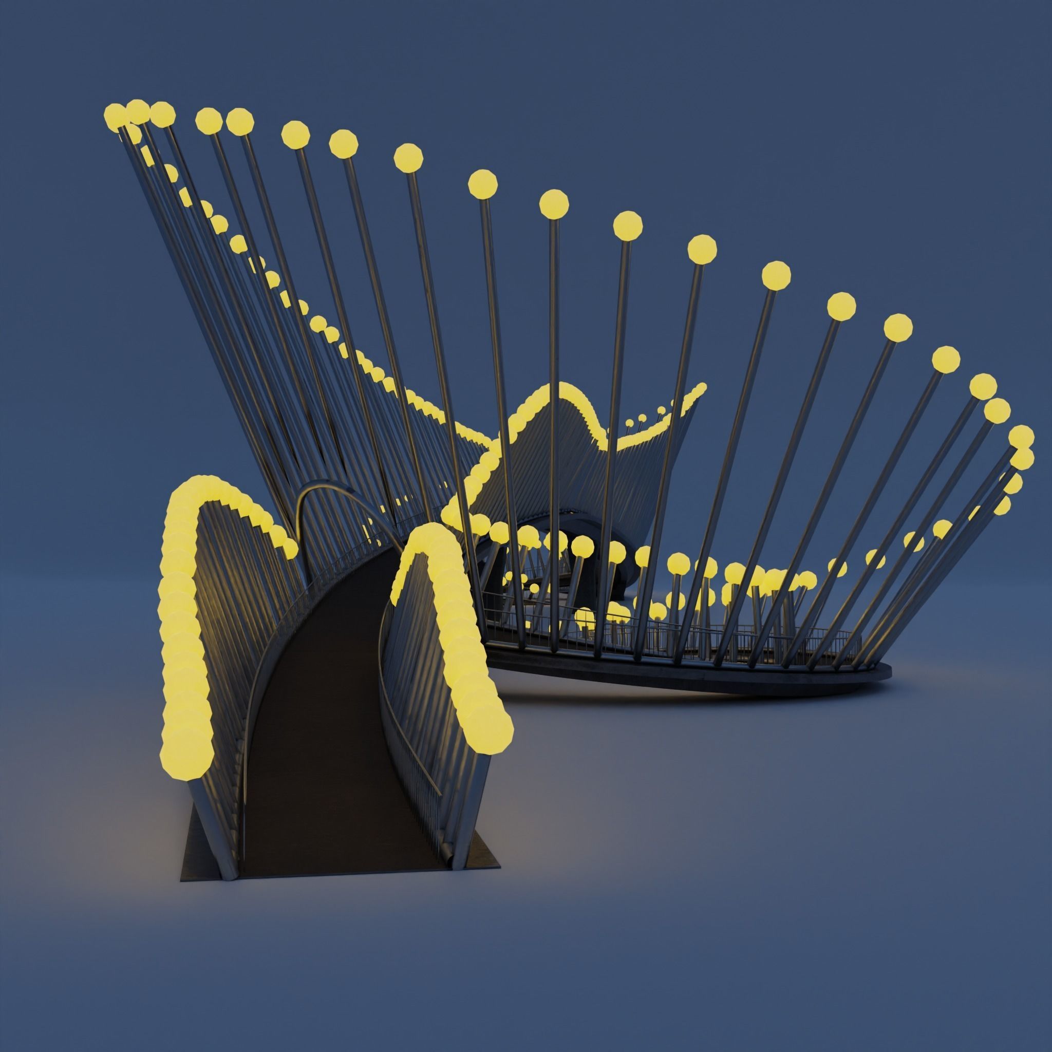 Pedestrian Bridge 3D model_10