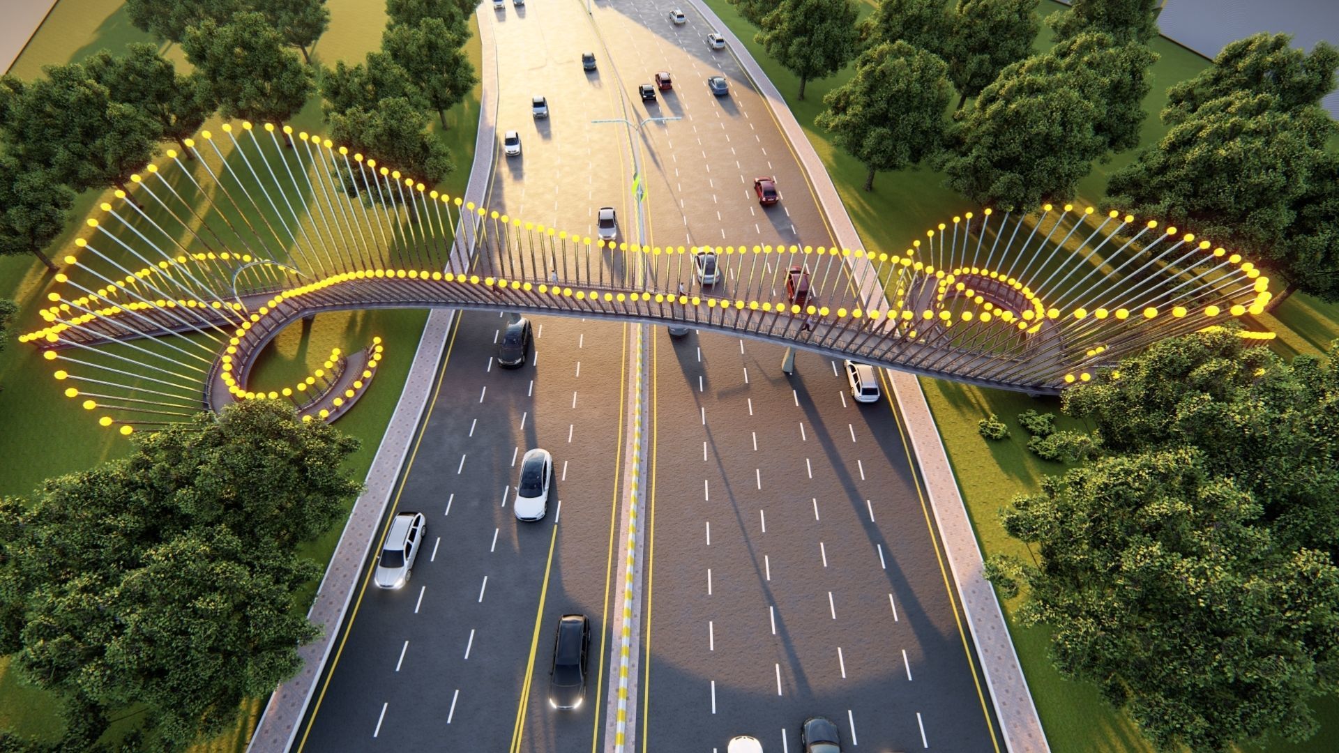 Pedestrian Bridge 3D model_2