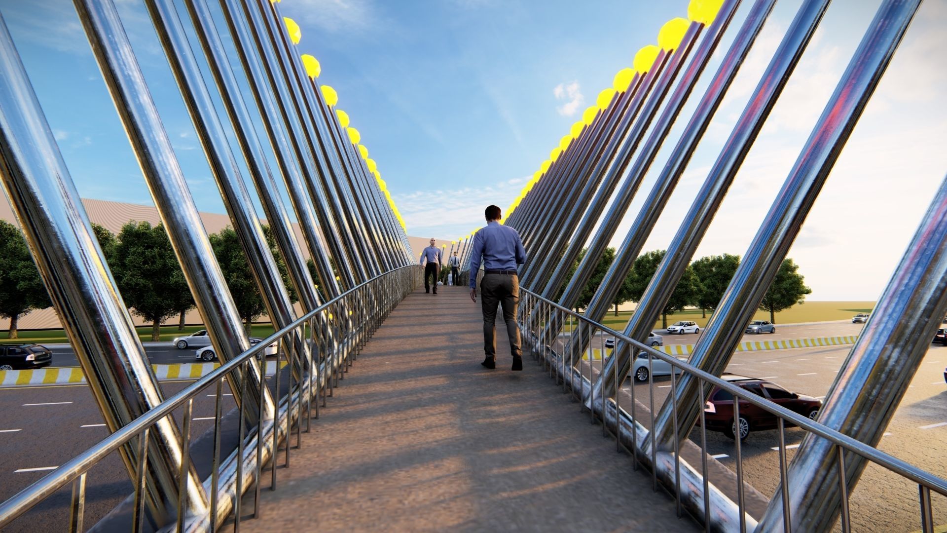 Pedestrian Bridge 3D model_5