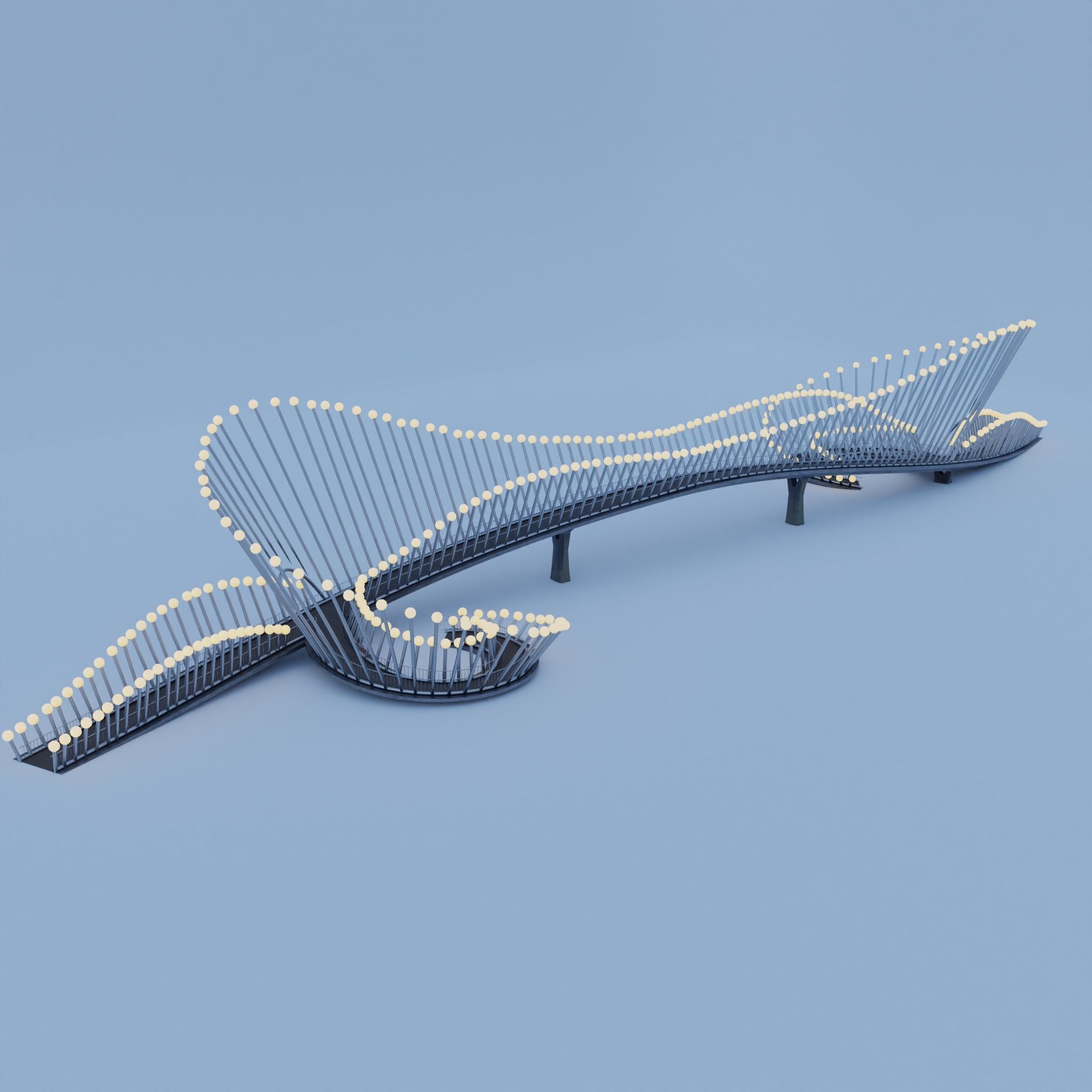 Pedestrian Bridge 3D model_12