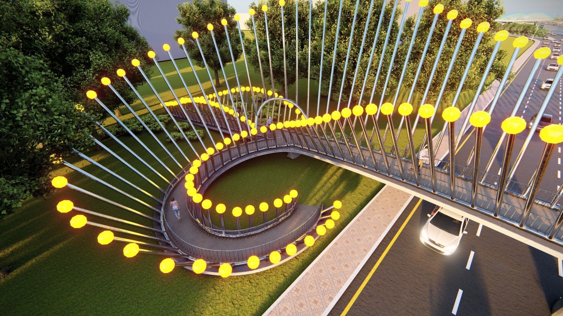 Pedestrian Bridge 3D model_4
