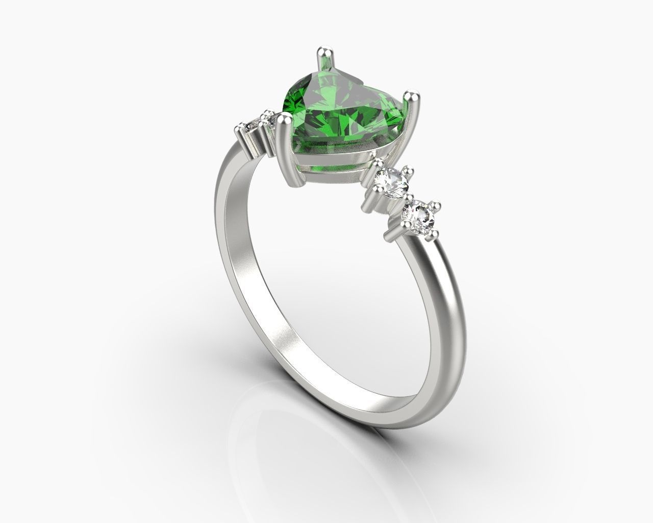 Ring with a heart  3D print model_6