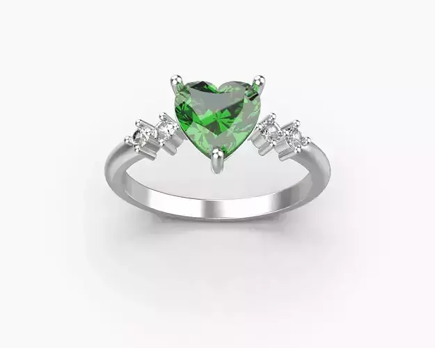 Ring with a heart  3D print model