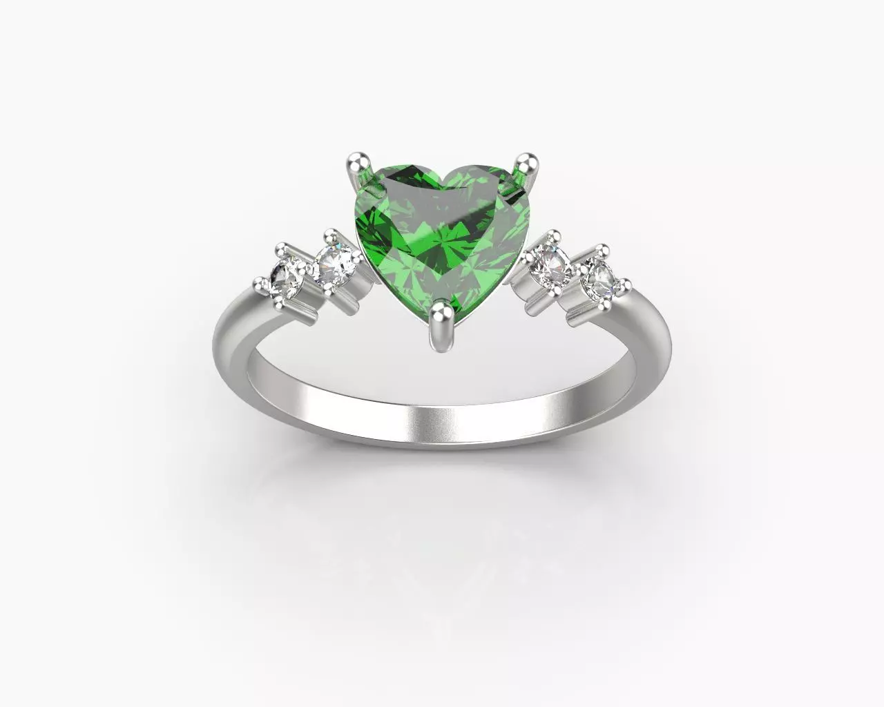 Ring with a heart  3D print model_0