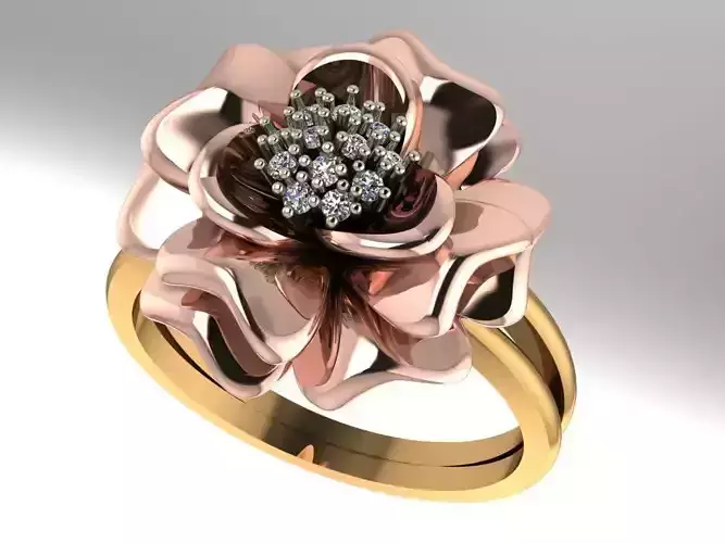 rings rose ring with diamond in center