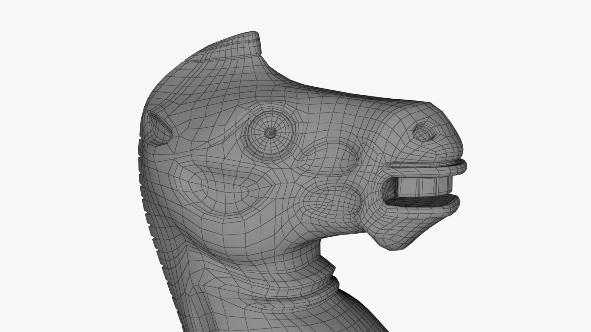 Chess Knight Low-poly 3D model_11