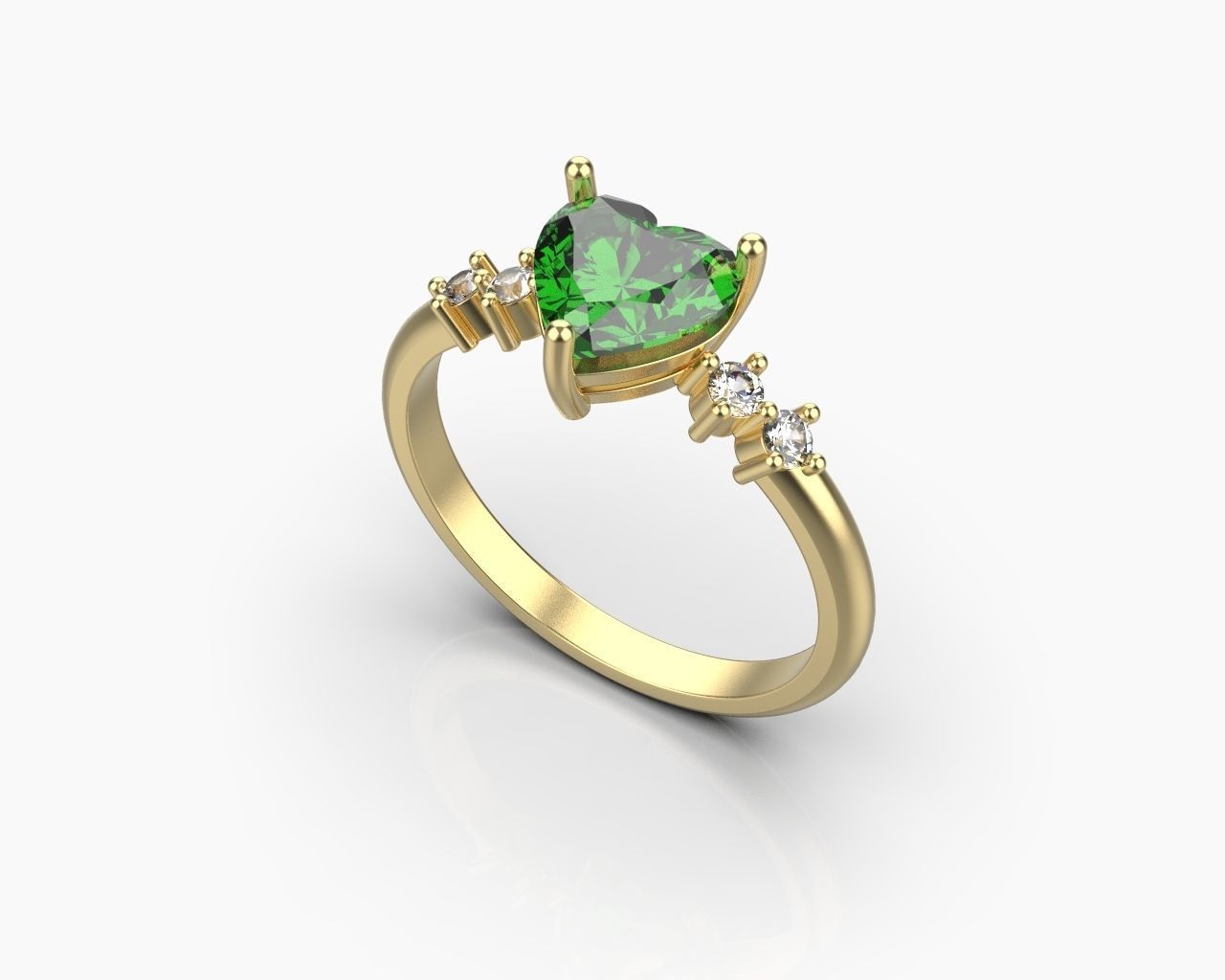 Ring with a heart 8 SIZE 3D print model_5